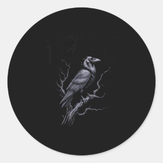 Crow F-Caw-F Funny Bird Saying Humour Meme Classic Round Sticker