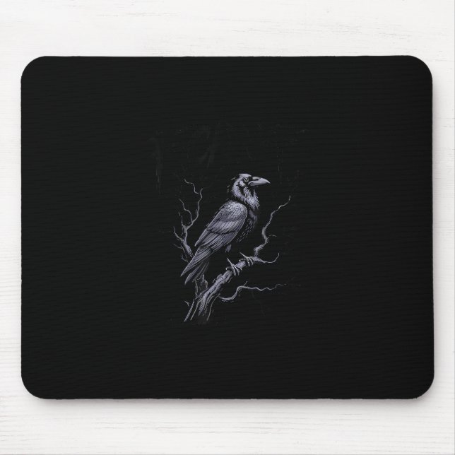 Crow F-Caw-F Funny Bird Saying Humour Meme Mouse Pad (Front)