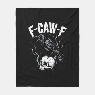 Crow F-Caw-F Funny Bird Skull Adult Humor Vintage  Fleece Blanket