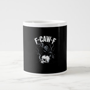 Crow F-Caw-F Funny Bird Skull Adult Humour Vintage Large Coffee Mug