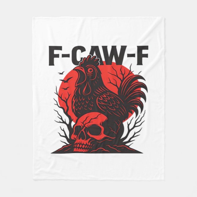 Crow F-Caw-F Funny Gothic Humor Fleece Blanket (Front)
