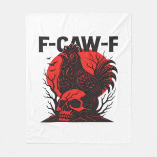 Crow F-Caw-F Funny Gothic Humour Fleece Blanket