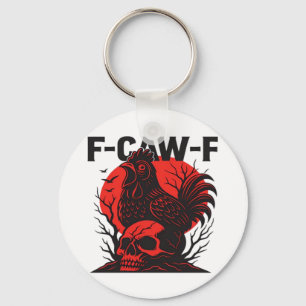 Crow F-Caw-F Funny Gothic Humour Key Ring