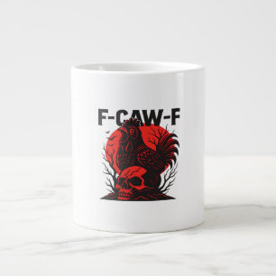 Crow F-Caw-F Funny Gothic Humour Large Coffee Mug