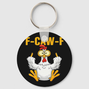 Crow F-Caw-F Funny Humor Gothic Key Ring