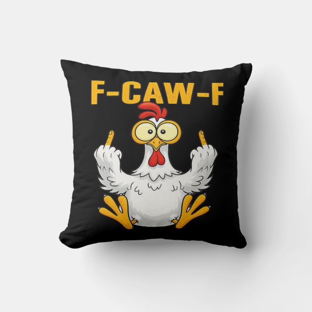 Crow F-Caw-F Funny Humour Gothic Cushion (Front)