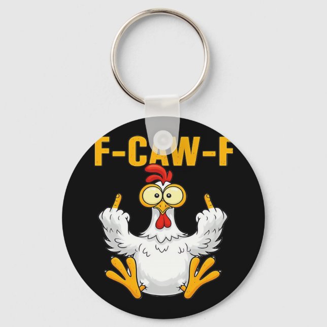 Crow F-Caw-F Funny Humour Gothic Key Ring (Front)