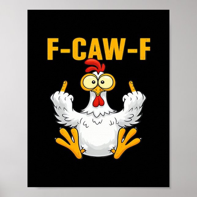 Crow F-Caw-F Funny Humour Gothic Poster (Front)