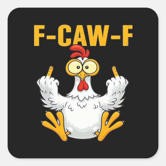 Crow F-Caw-F Funny Humour Gothic Square Sticker (Front)