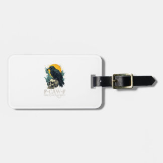 Crow F-Caw-F Funny Skull Moon Design Luggage Tag