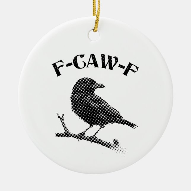 Crow F-CAW-F Halloween Ceramic Ornament (Front)