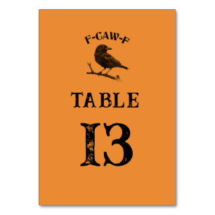 Crow F-CAW-F Halloween Custom Table Number