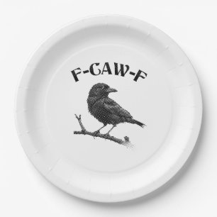 Crow F-CAW-F Halloween Paper Plate