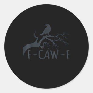 Crow F-Caw-F Retro Crow Classic Round Sticker