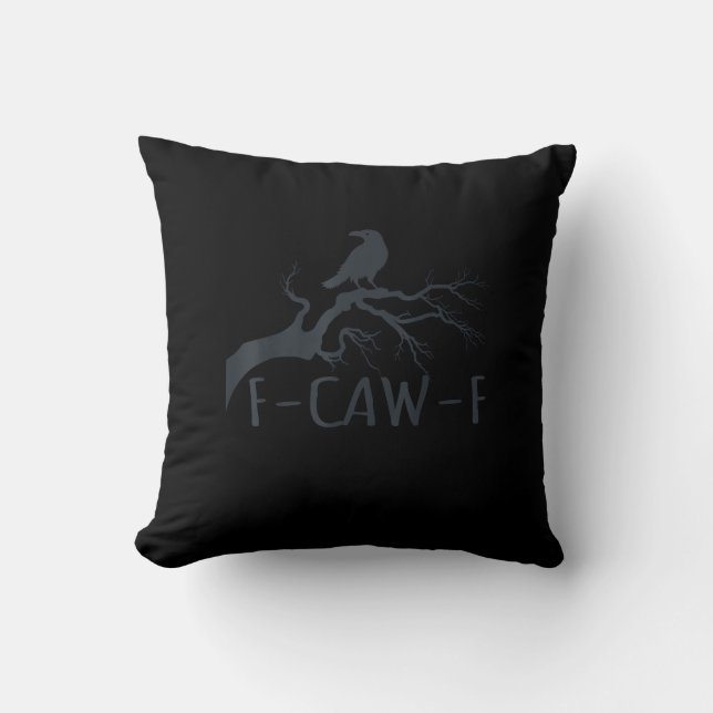 Crow F-Caw-F Retro Crow Cushion (Front)