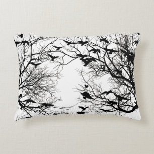 Crow flock decorative cushion