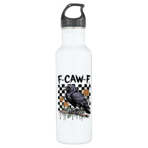 Crow Flowral, F-Caw-F Funny Bird FCAWF Moon Gothic 710 Ml Water Bottle
