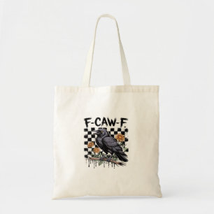 Crow Flowral, F-Caw-F Funny Bird FCAWF Moon Gothic Tote Bag