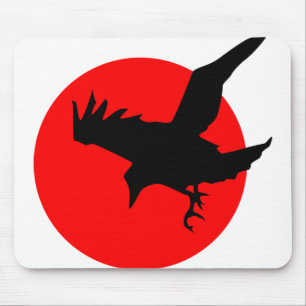 Crow Flying Silhouette Raven Flight Wing Sun Mouse Pad