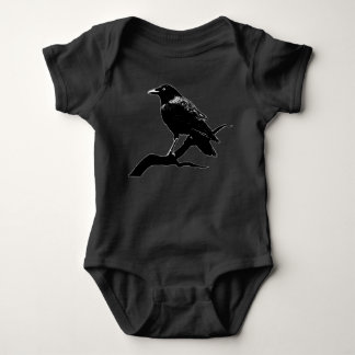 Crow (for dark backgrounds) baby bodysuit