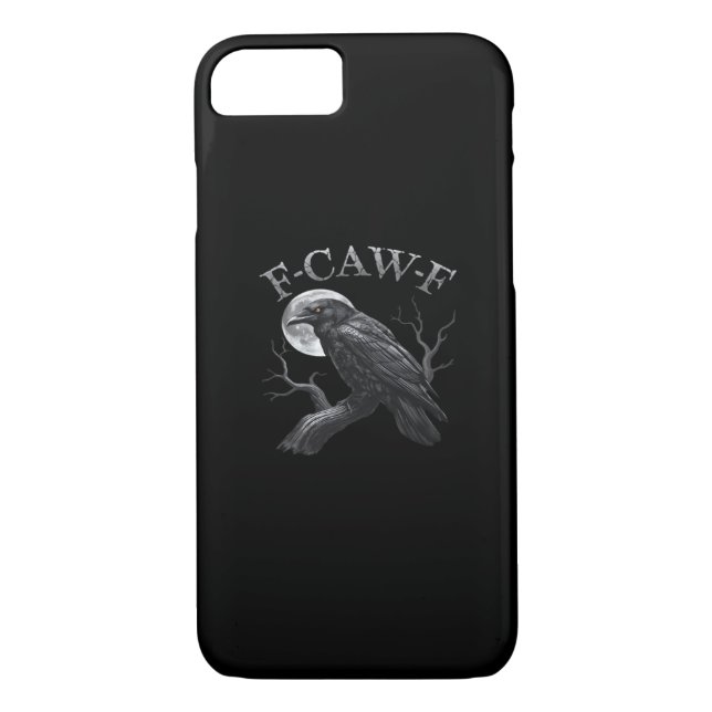 Crow Funny F-Caw-F Moon Case-Mate iPhone Case (Back)