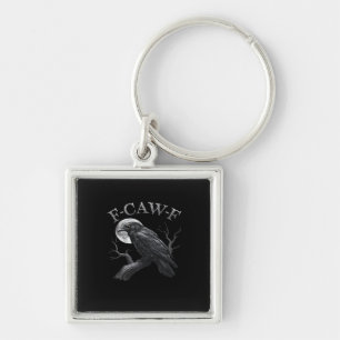 Crow Funny F-Caw-F Moon Key Ring