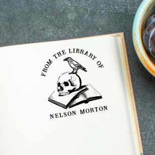 Crow   Gothic Skull From The Library Of Self-inking Stamp