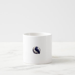 crow halloween espresso cup