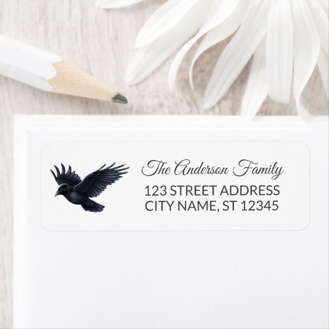 Crow Halloween Return Address  Label (Insitu)