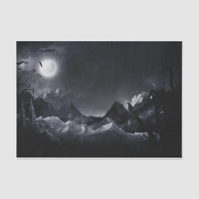 Crow Halloween Tissue Paper Sheets (Front)