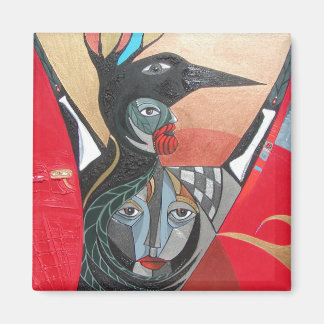 crow he crow she full painting magnet