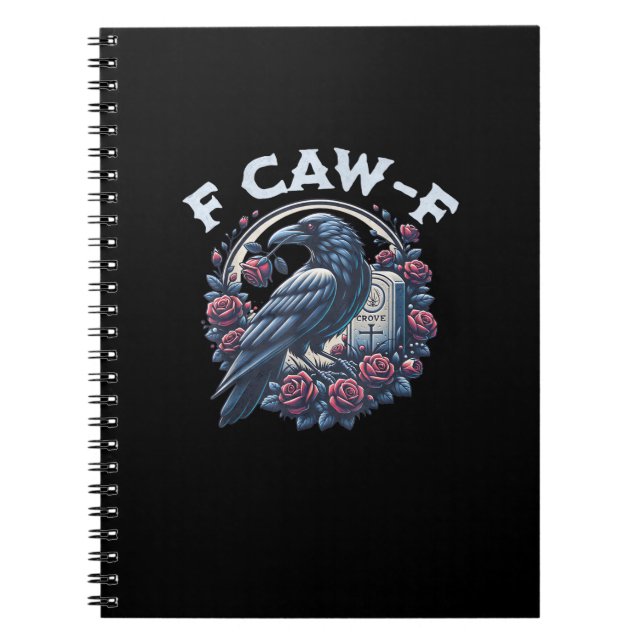 Crow Humorous F-Caw-F Graphic For Men Women Retro  Notebook (Front)