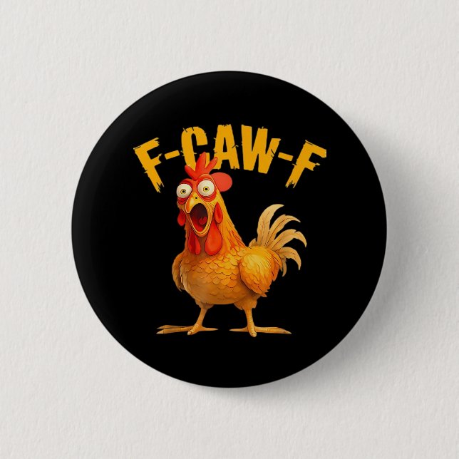 Crow Humour F-Caw-F Gothic Funny Retro Cool 6 Cm Round Badge (Front)