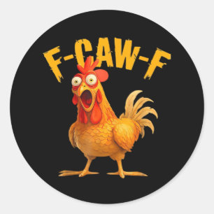 Crow Humour F-Caw-F Gothic Funny Retro Cool Classic Round Sticker