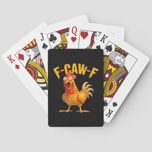 Crow Humour F-Caw-F Gothic Funny Retro Cool Playing Cards (Back)