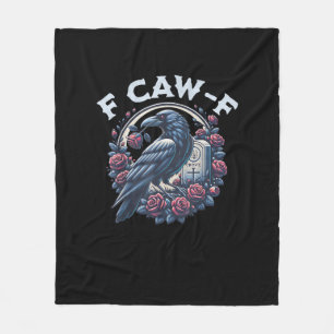 Crow Humourous F-Caw-F Graphic For Men Women Retro Fleece Blanket