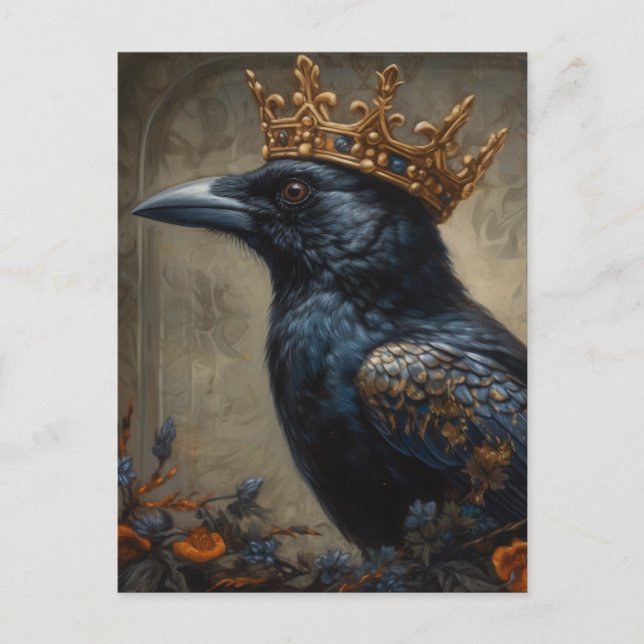 Crow in a Gold Crown Postcard (Front)
