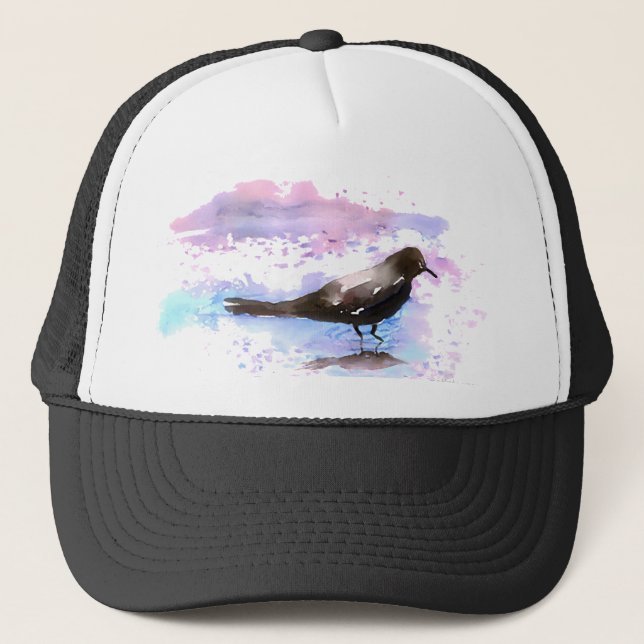 Crow In A Puddle Trucker Hat (Front)