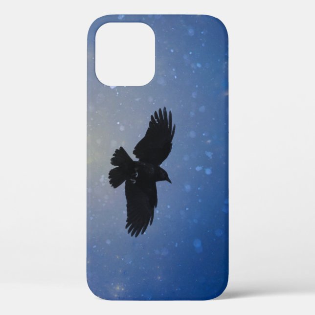 Crow In A Snowy Blue Sky Case-Mate iPhone Case (Back)