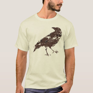 Crow in Brown on Organic Shirt