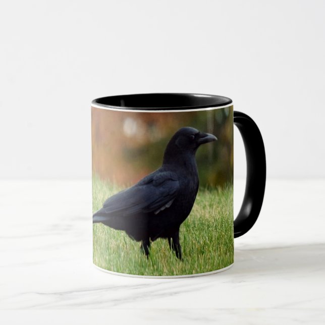 Crow In Grass Mug (Front Right)