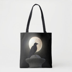 Crow In The Glow Of The Moon Tote Bag