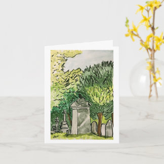 Crow in the Graveyard, Art Print Greeting Card