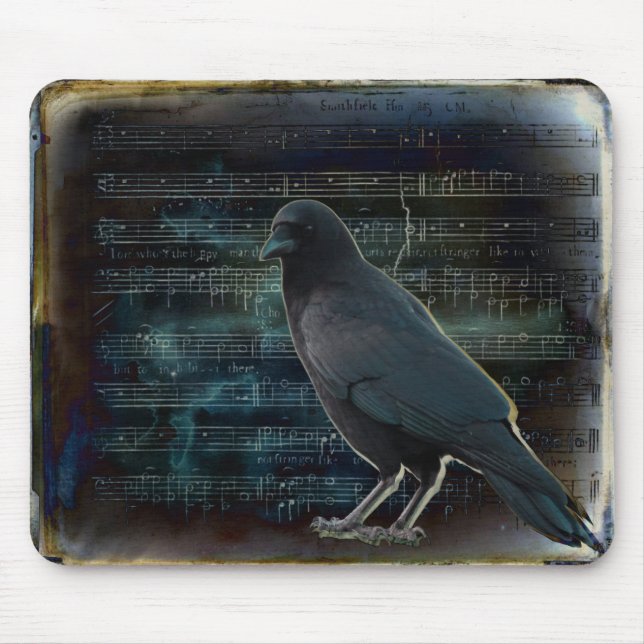 Crow In The Music Mouse Pad (Front)