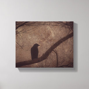 Crow in Tree Canvas Print