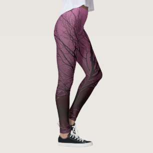Crow in Tree in Mauve Leggings