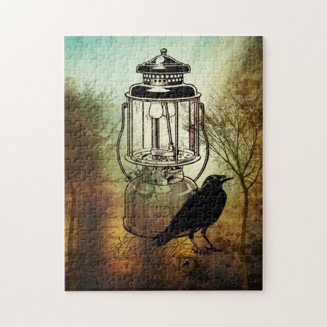 Crow Lantern And Woods Still Life Jigsaw Puzzle (Vertical)
