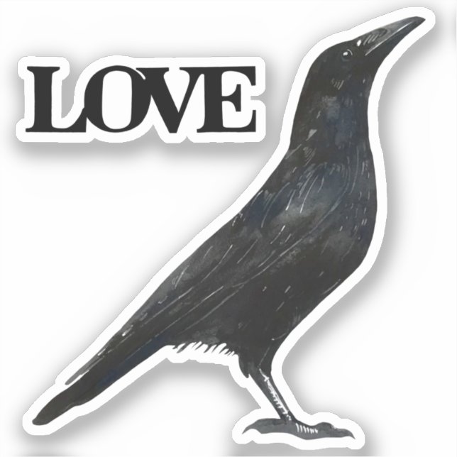 Crow love sticker (Front)