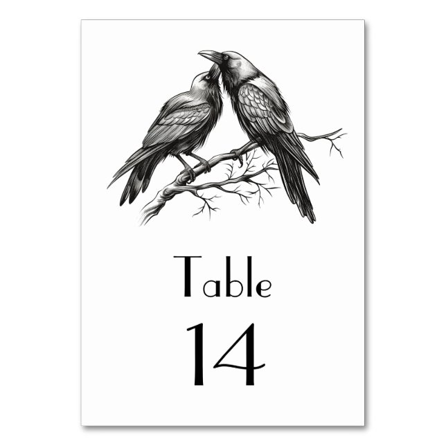 Crow lover sketch table number (Front)