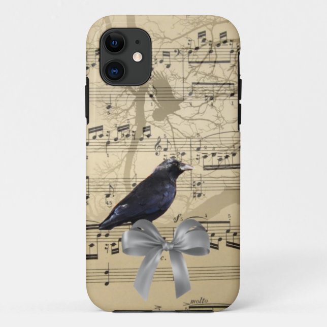 Crow on a music sheet Case-Mate iPhone case (Back)